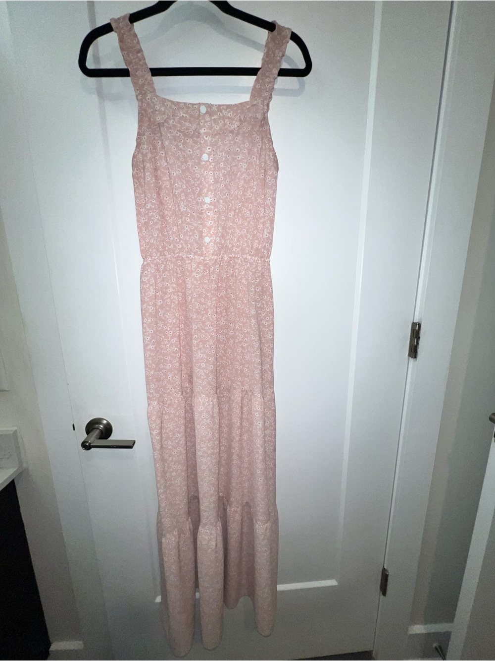 Monteau Blush Pink Floral Tiered Maxi Dress